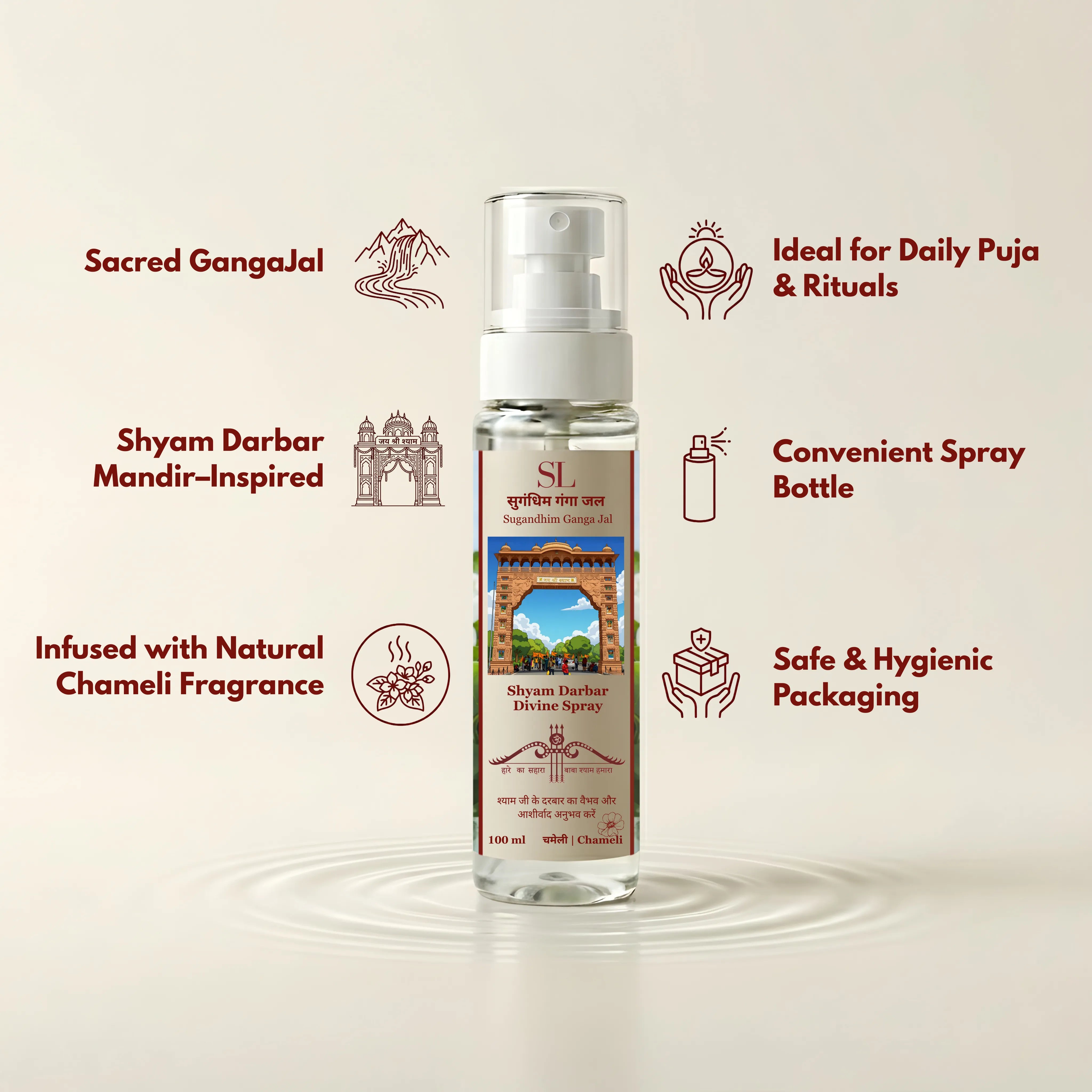 Jasmine (Chameli) scented Ganga Jal for pooja and temple use Shyam Darbar