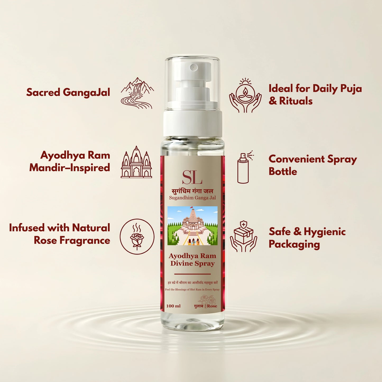 Sugandhim Ganga Jal Rose fragrance for pooja and temple rituals-4